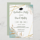 卒業パーソナライズされた素朴デザイン 招待状 (正面/裏面)