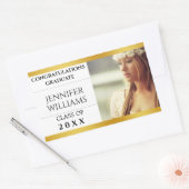 卒業パーソナライズされた記念シール 長方形シール (封筒)