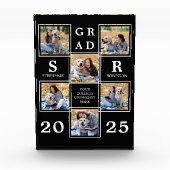 卒業パーソナライズされた記念ユニーク校 フォトブロック (正面)
