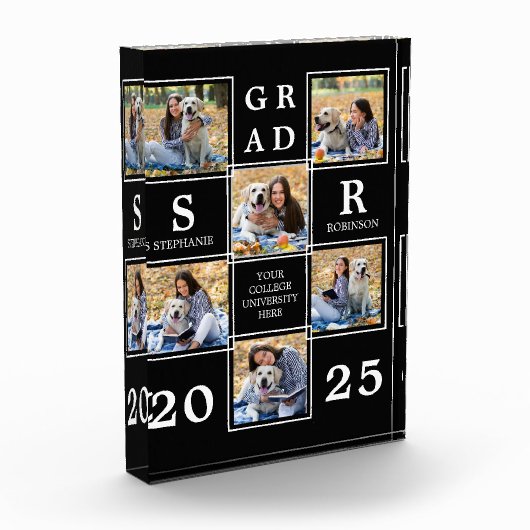 卒業パーソナライズされた記念ユニーク校 フォトブロック (左)