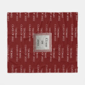 卒業パーソナライズされた記念日の年 フリースブランケット (正面(横))