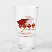 卒業パーソナライズされた赤と金ゴールド20XX タンブラーグラス (裏面)