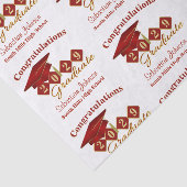 卒業パーソナライズされた赤と金ゴールド 薄葉紙 (詳細)