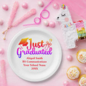 卒業パーソナライズされた赤、オレンジ紫 ペーパープレート (パーティー)