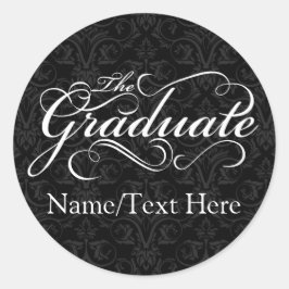 卒業パーソナライズされた黒エレガント卒業 ラウンドシール