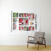卒業パーソナライズされた11モダンフォトコラージュ タペストリー (インサイチュ(横))
