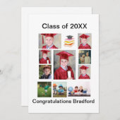 卒業パーソナライズされた11モダンフォトコラージュ 招待状 (正面/裏面)