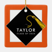卒業パーソナライズされた2025ギフトメタルオーナメント セラミックオーナメント (裏面)