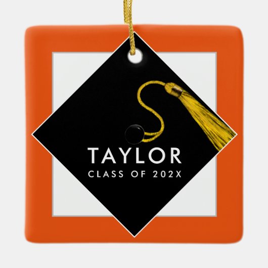 卒業パーソナライズされた2025ギフトメタルオーナメント セラミックオーナメント (正面)