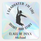 卒業パーソナライズされた2025虹色 スクエアシール (正面)