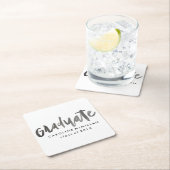 卒業パーソナライズされた スクエアペーパーコースター (インサイチュ)