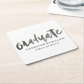 卒業パーソナライズされた スクエアペーパーコースター (アングル)