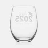 卒業パーソナライズされた ステムなしワイングラス (裏面)