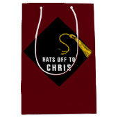 卒業パーソナライズされた ミディアムペーパーバッグ (正面)