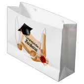 卒業パーソナライズされた ラージペーパーバッグ (正面アングル)