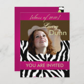 卒業パーティの招待状、写真はがき インビテーションポストカード (正面/裏面)