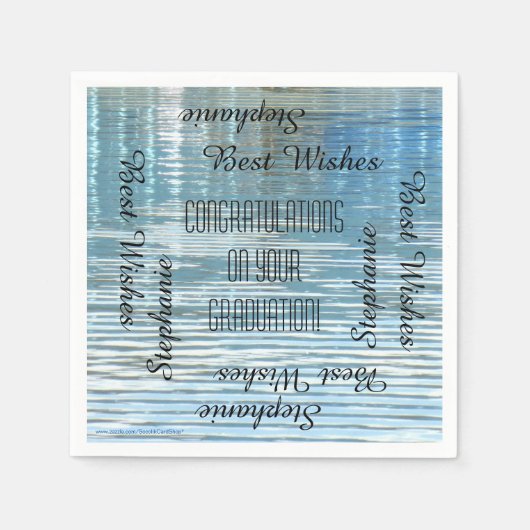 卒業パーティの繰り返し名紙 スタンダードカクテルナプキン (正面)