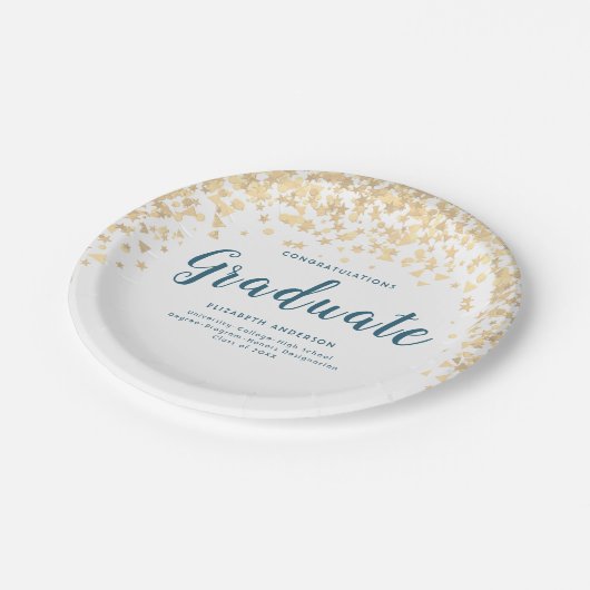 卒業パーティの「クラスパーソナライズされた」名 ペーパープレート (アングル)
