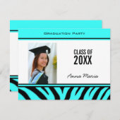 卒業パーティアクアゼブラ招待状 招待状 (正面/裏面)