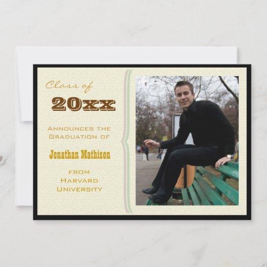 卒業パーティイエローフォト招待状 招待状 (正面)