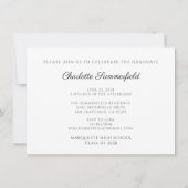 卒業パーティイエロー金ゴールドキャップタッセル写真 招待状 (裏面)