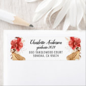 卒業パーティウォーターカラーフローラ差出人住所 ラベル (インサイチュ)