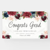 卒業パーティウォーターカラーブルゴーニュフローラ 横断幕 (横)