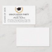 卒業パーティエレガントーの発表挿入カード エンクロージャーカード (正面/裏面)