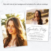 卒業パーティエレガントーオーバーレイのスクリプト ベラム紙招待状