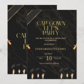 卒業パーティエレガント招待状 – 編集可能テンプレート 招待状 (正面/裏面)