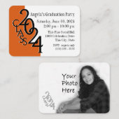 卒業パーティオレンジフォト挿入カード2020 エンクロージャーカード (正面/裏面)