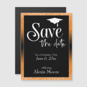 卒業パーティオレンジブラック磁気グラデーションカード (正面/裏面)