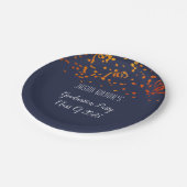 卒業パーティオレンジ金ゴールド紙吹雪オンブラックパップ ペーパープレート (アングル)