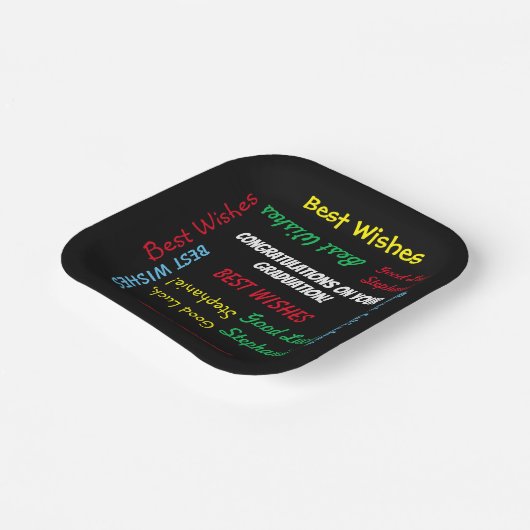 卒業パーティカラフルおもしろいスクエアまたはラウンド ペーパープレート (傾斜あり)