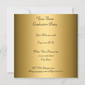 卒業パーティギフト金ゴールドブラック 招待状 (裏面)