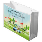 卒業パーティゴルフテーマ ラージペーパーバッグ (正面アングル)