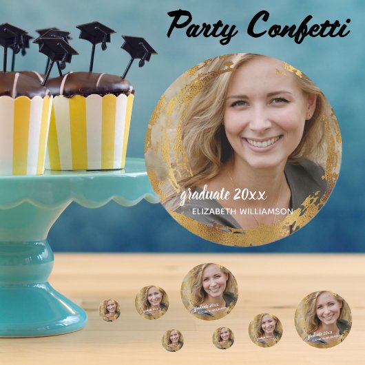 卒業パーティシニアクラスフォトフェイク金ゴールド コンフェッティ