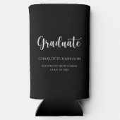 卒業パーティシンプルのカジュアルスクリプト スリム缶クーラー (裏面)