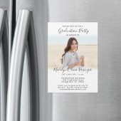 卒業パーティシンプルの写真と白黒スクリプト マグネット招待状