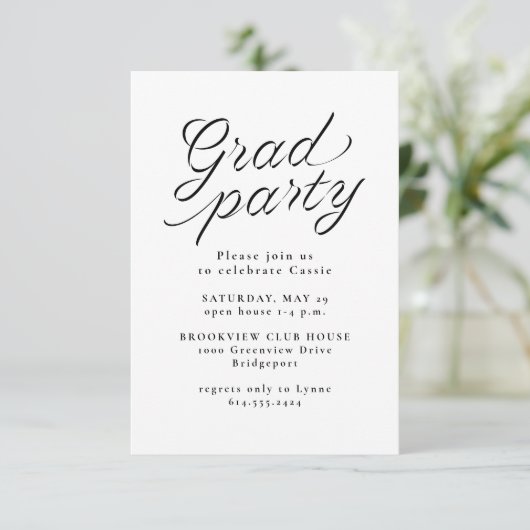 卒業パーティシンプルーの白黒 エンクロージャーカード (スタンド正面)