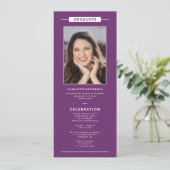 卒業パーティシンプルーモダン写真QRコード 招待状 (スタンド正面)