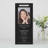 卒業パーティシンプルーモダン写真QRコード 招待状 (スタンド正面)