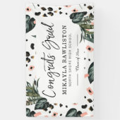 卒業パーティバナー |熱帯ジャングルの緑 横断幕 (縦)