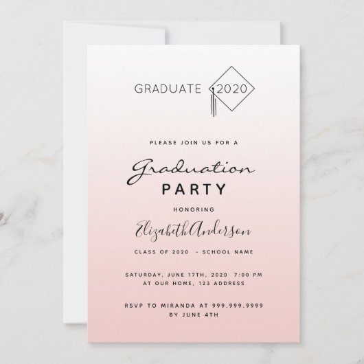 卒業パーティバラ金ゴールドトッパー 招待状 (正面)