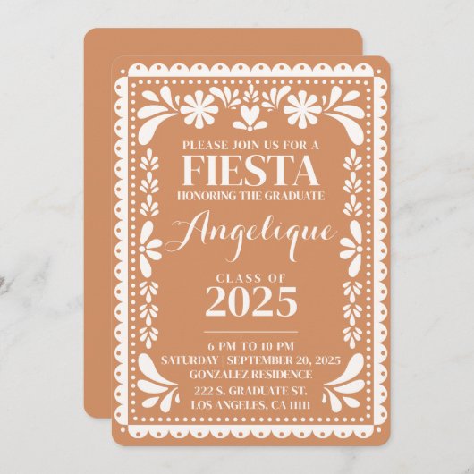 卒業パーティパペルピカドメキシコフェスタ2025 招待状 (正面/裏面)