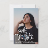 卒業パーティパーソナライズされた日付カードの保存 サンキューカード (正面)