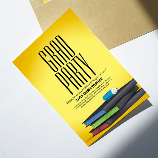 卒業パーティファンシーーへの招待のパーソナライズ 招待状