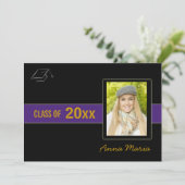 卒業パーティフォトパープル招待状 招待状 (スタンド正面)