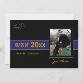 卒業パーティフォトブルー招待状 招待状