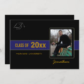 卒業パーティフォトブルー招待状 招待状 (正面/裏面)